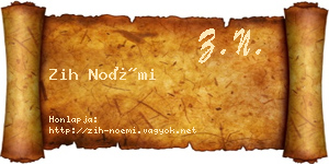 Zih Noémi névjegykártya